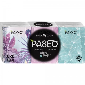 Paseo Mini Pocket Tissues 4Ply - 18 Packs
