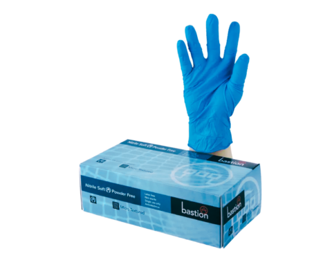 Bastion Nitrile Soft Blue Gloves 100 Pack