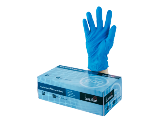 Bastion Nitrile Soft Blue Gloves 100 Pack