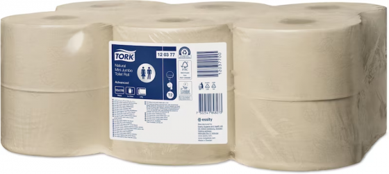 Tork Advanced 2 Ply Mini Jumbo Natural Toilet Paper X12 - T2