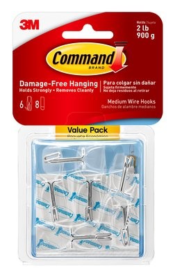 COMMAND CLEAR MEDIUM WIRE HOOKS VALUE PACK
