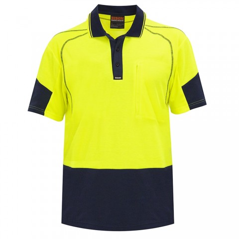 POLO QUICK DRY COTTON BACKED YELLOW NAVY