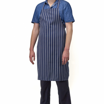 Butcher Bib Apron Navy Striped