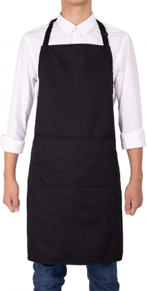 Cafe Apron With Pocket Black