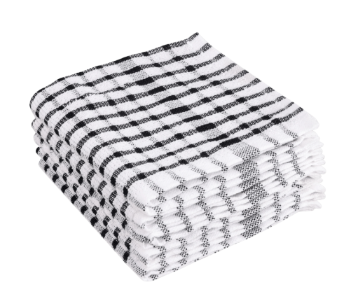 Dish Cloth Grid Terry Black 5 Pack