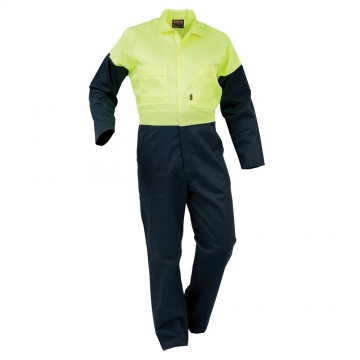 Overall Day Polycotton Zipped Spruce/Yellow