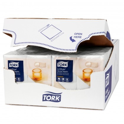 Tork LinStyle White Dinner Napkin 1/8 Fold