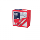 Tork Edge Emboss 1/4 Fold Dinner Napkin - Red Ctn Of 1800