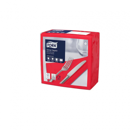 Tork Edge Emboss 1/4 Fold Dinner Napkin - Red Ctn Of 1800