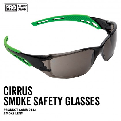Pro Choice Green Safety Glasses - Smoke