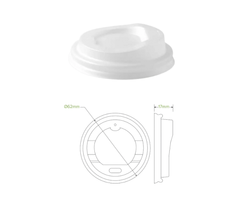 Biopak 63mm/4oz PLA Lid X 50