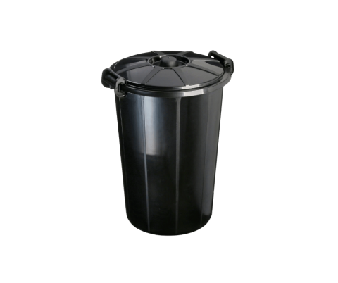 Plastic Rubbish Bin & Lid 68L