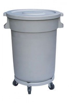 Heavy Duty Round Bin With Dolly Base - 80L
