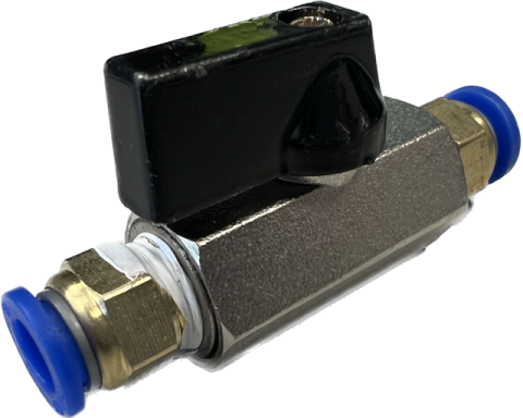 Push Fit Hose Joiner 8 - 8mm (W/Ball Valve Switch) Metal