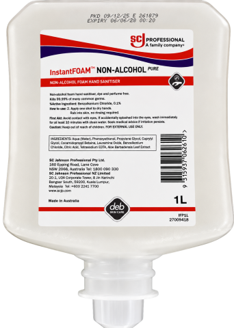 Deb Instant Foam Alcohol Free Sanitiser 1L
