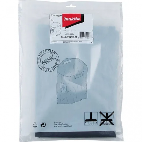 Makita Dosposable Bag 5 Pack For VC4210