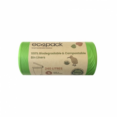 ECOPACK COMPOSTABLE BIN LINER 240L - Carton of 120 bags