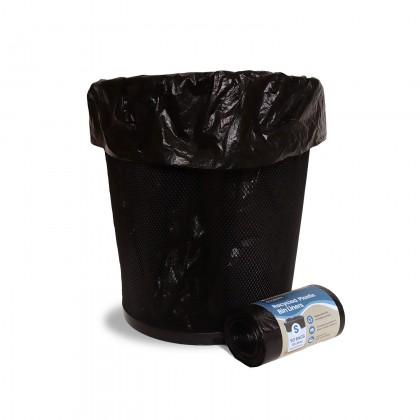 Ecopack Recycled Black Bin Liner 18L 50 Pack