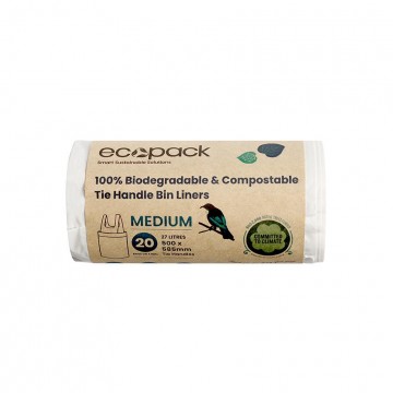 ECOPACK COMPOSTABLE BIN LINER 27L - 20 PACK
