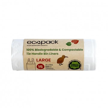 ECOPACK COMPOSTABLE BIN LINER 36L - 15 PACK