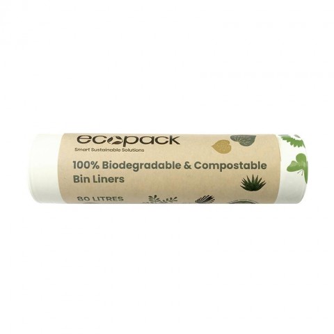 ECOPACK COMPOSTABLE BIN LINER 80L - 10 PACK