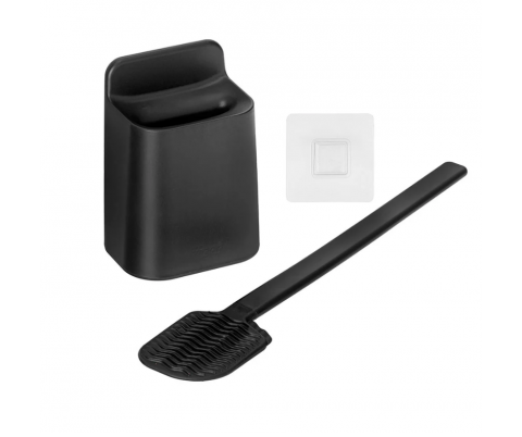 Wall Mounted Silicone/Rubber Toilet Set - Black
