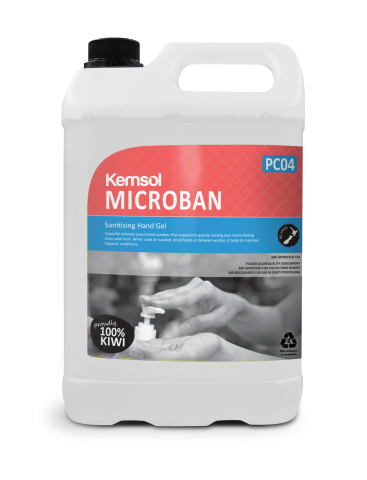Kemsol Microban Clear Evaporating Hand Sanitiser 5L