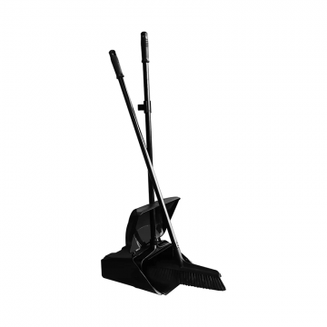 Lobby Upright Dustpan & Brush Set Black