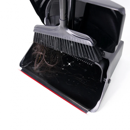 Lobby Upright Dustpan & Brush Set Black