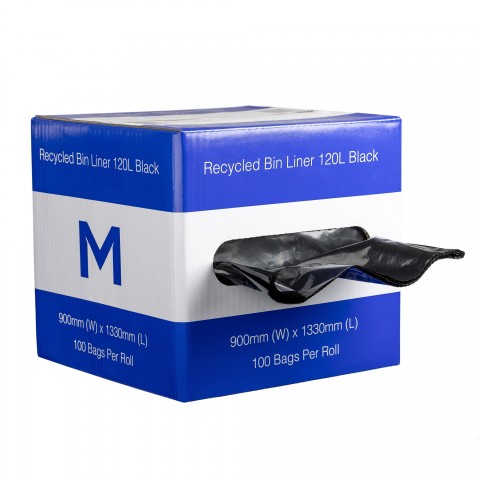 M Recycled Bin Liner Dispenser Box 120L X100
