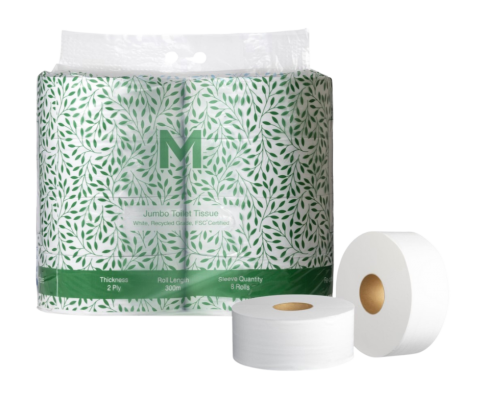 M Recycled 2Ply Jumbo Toilet Paper X8