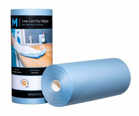 M Low Lint Dry Wipes Blue 90 Sheets