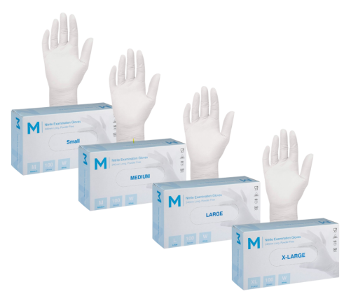 M White Nitrile Examination Gloves