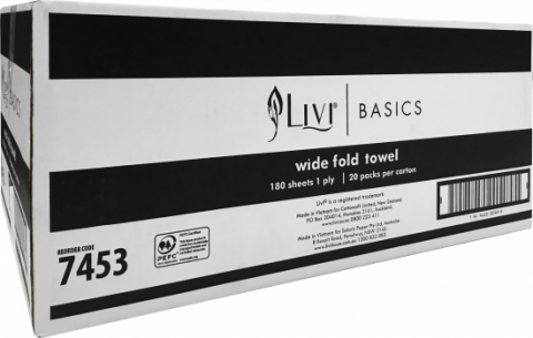 LIVI BASICS WIDE FOLD TOWELS - 7453