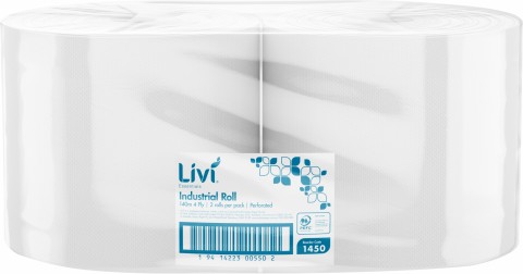 Livi Essentials 2Ply 140m X2 Industrial Roll - 1450