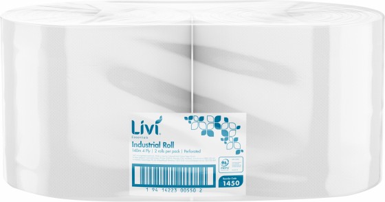 Livi Essentials 2Ply 140m X2 Industrial Roll - 1450