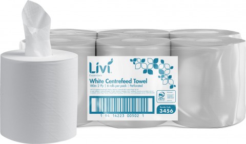Livi Essentials 2ply 180m X6 Centrefeed - 3456