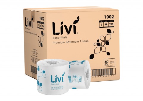 Livi Essentials 2Ply 700 Sheets X 48 Wrapped Rolls - 1002