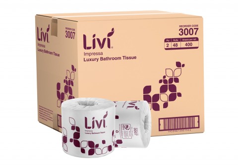 Livi Impressa 2Ply 400 Sheets X 48 Wrapped Rolls -3007