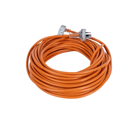 Pacvac Velo Lead With Right Angle Plug - 3 Core 1mm 18m Orange