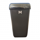 Wall Mountable Rubbish Bin 23L & Lid - Black