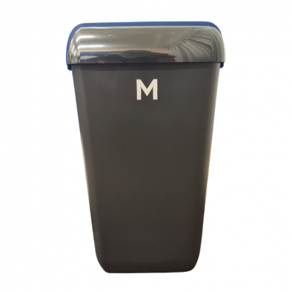 Wall Mountable Rubbish Bin 23L & Lid - Black