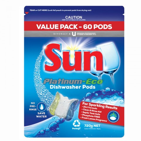 Sun Platinum Eco Dishwasher Pods 60