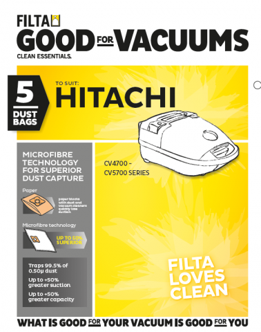 F017 Hitachi Vac Bags 5 Pack