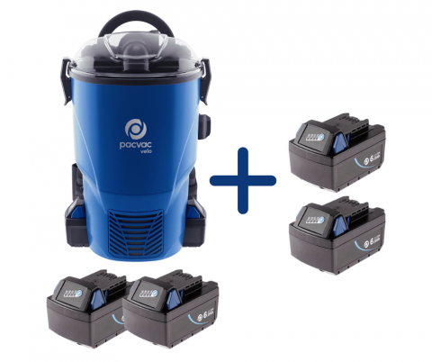 Pacvac Velo Four Battery Backpack Package