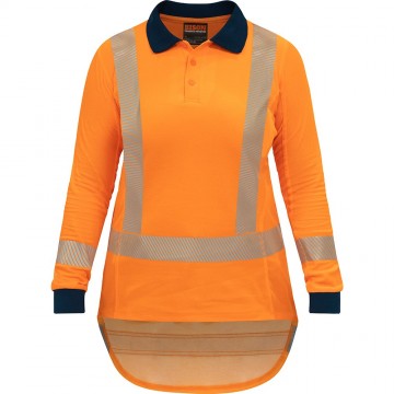 Womens Polo Long Sleeve Quick Dry TTMC-W17 X-Back Orange Size
