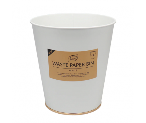 Eco Basics Waste Paper Bin White 8L