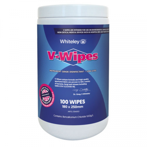 Whiteley V-Wipes 4 Tubs Of 100 Sheets