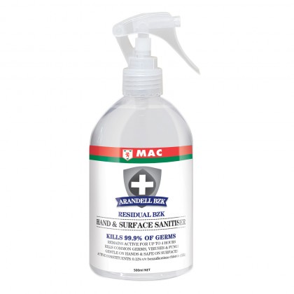 Mac Arandell BZK Hand & Surface Sanitiser 500ml