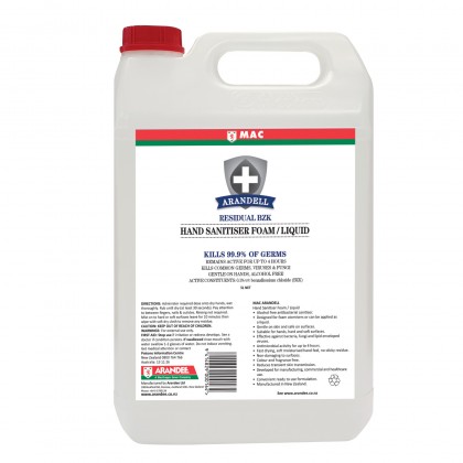 Mac Arandell BZK Hand & Surface Sanitiser 5L